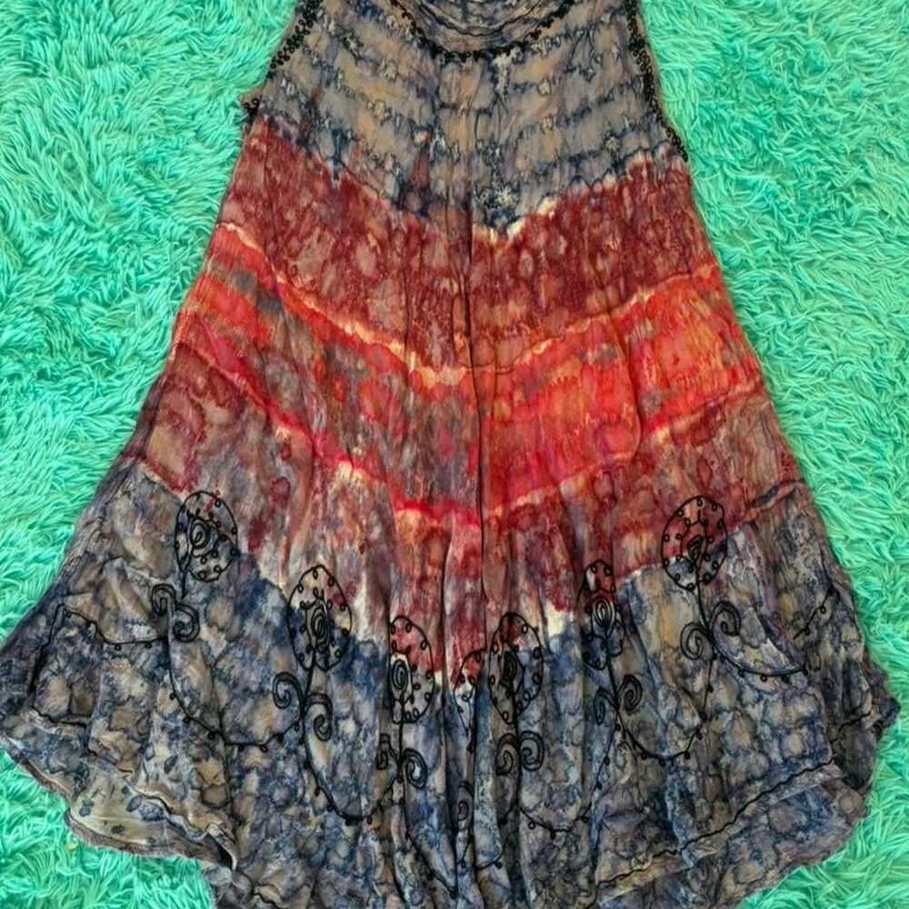 Tye-Dye dress with embroidery